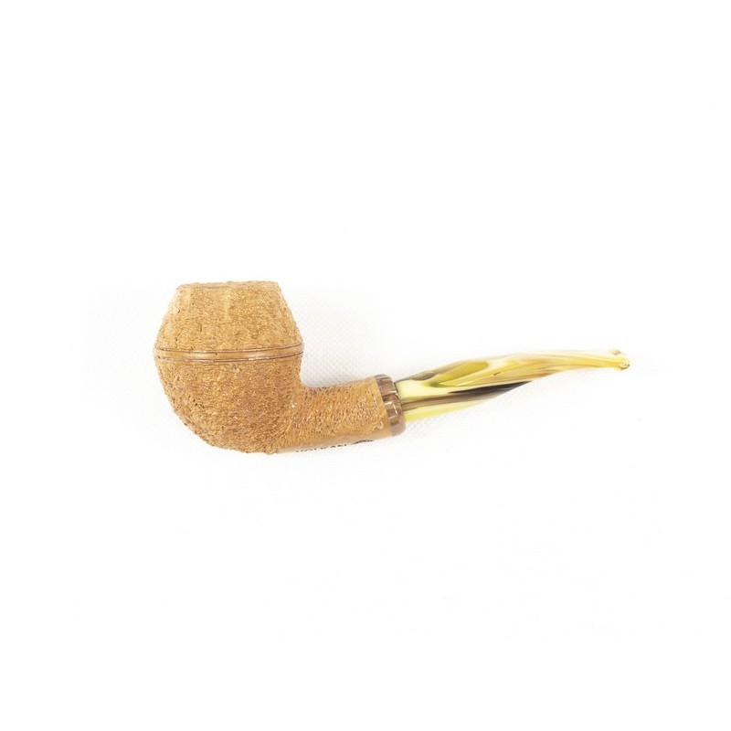 PIPA VOLKAN RUSTICATA NATURALE HALF BENT BULLDOG