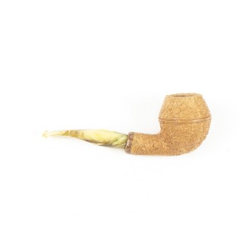 PIPA VOLKAN RUSTICATA NATURALE HALF BENT BULLDOG