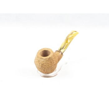 PIPA VOLKAN RUSTICATA NATURALE HALF BENT BULLDOG