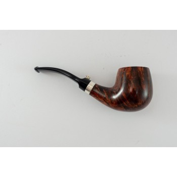 PIPA L'ANATRA 1 UOVO LISCIA MARRONE BENT BILLIARD - VERA ARGENTO