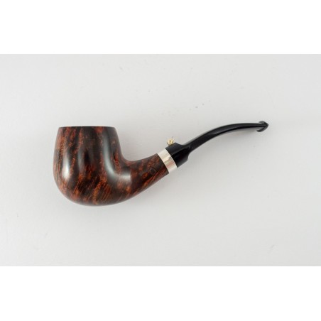 PIPA L'ANATRA 1 UOVO LISCIA MARRONE BENT BILLIARD - VERA ARGENTO