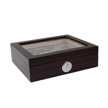 HUMIDOR LUBINSKI CON SET CIGAR EBANO MATT CON VETRO