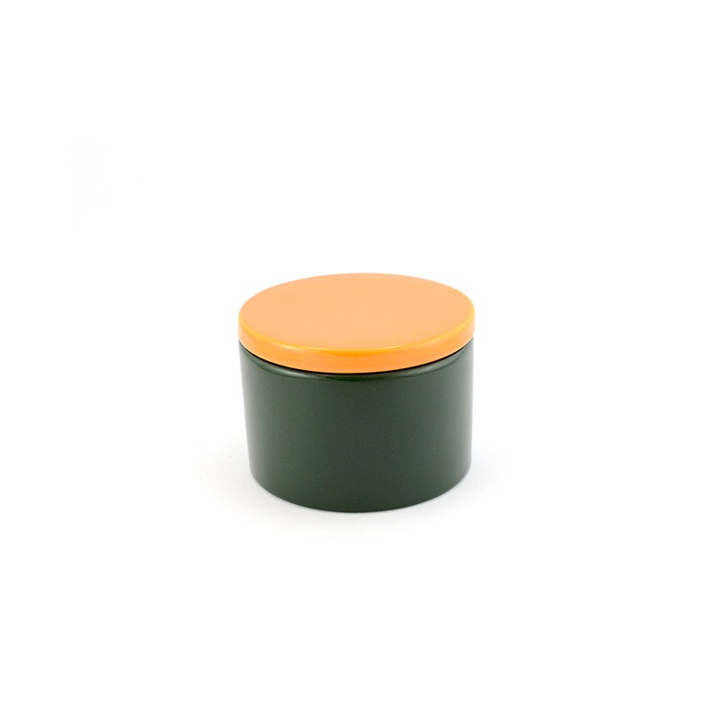 VASO PORTATABACCO LUBINSKI 100 g IN CERAMICA VERDE/OCRA