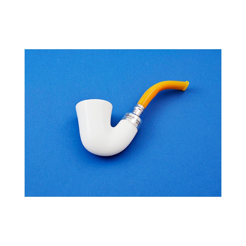 PIPA PETERSON MEERSCHAUM SPIGOT SH SMOOTH XL 11 BENT DUBLIN - SPIGOT ARGENTO