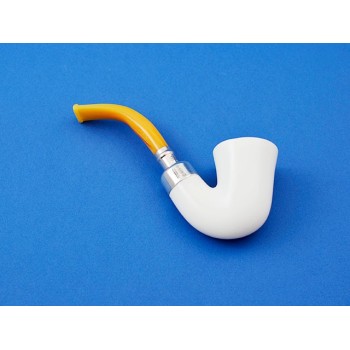 PIPA PETERSON MEERSCHAUM SPIGOT SH SMOOTH XL 11 BENT DUBLIN - SPIGOT ARGENTO