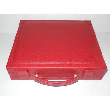 HUMIDOR DA VIAGGIO CARTUJANO CON MANIGLIA PELLE MARTELLATA ROSSO RUBINO