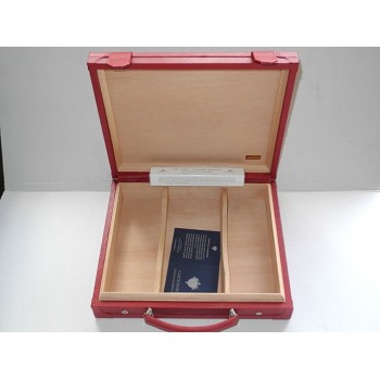 HUMIDOR DA VIAGGIO CARTUJANO CON MANIGLIA PELLE MARTELLATA ROSSO RUBINO