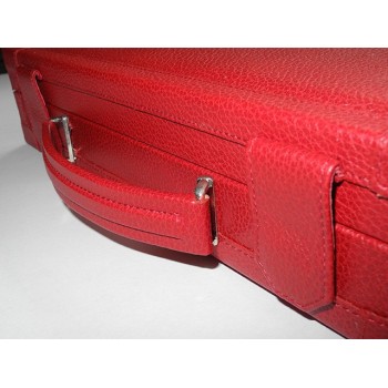 HUMIDOR DA VIAGGIO CARTUJANO CON MANIGLIA PELLE MARTELLATA ROSSO RUBINO