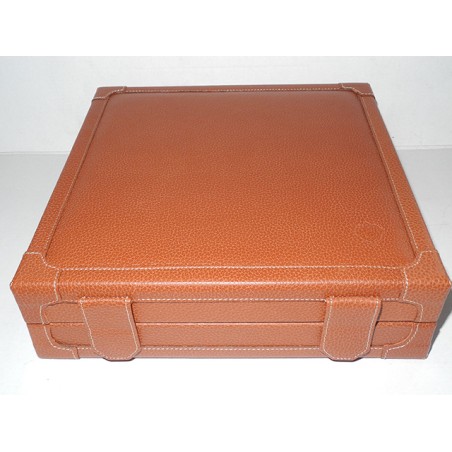 HUMIDOR DA VIAGGIO CARTUJANO PELLE MARTELLATA COLOR CUOIO