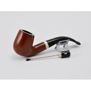 PIPA DUNHILL ROOT BRIAR GRUPPO 4 4102 BENT BILLIARD - VERA ARGENTO