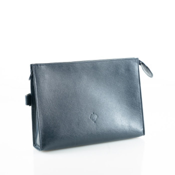 POCHETTE PORTASIGARI CARTUJANO CON PORTA-ACCESSORI ESTRAIBILE BLUE NAVY SAFFIANO